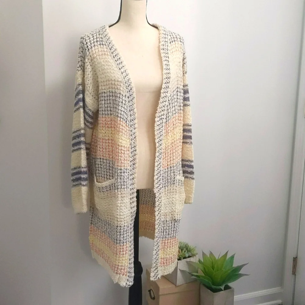 ✨4X HP✨ Oversized Boyfriend Striped Open Cardigan - M/L - Picture 11 of 15